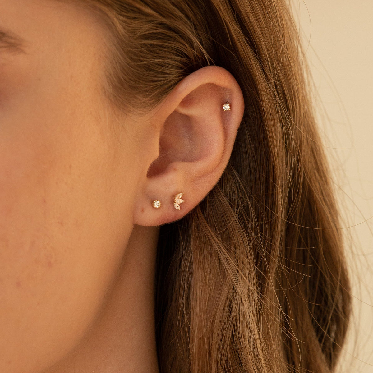 Sapphire Marquise Flat Back Stud Earring