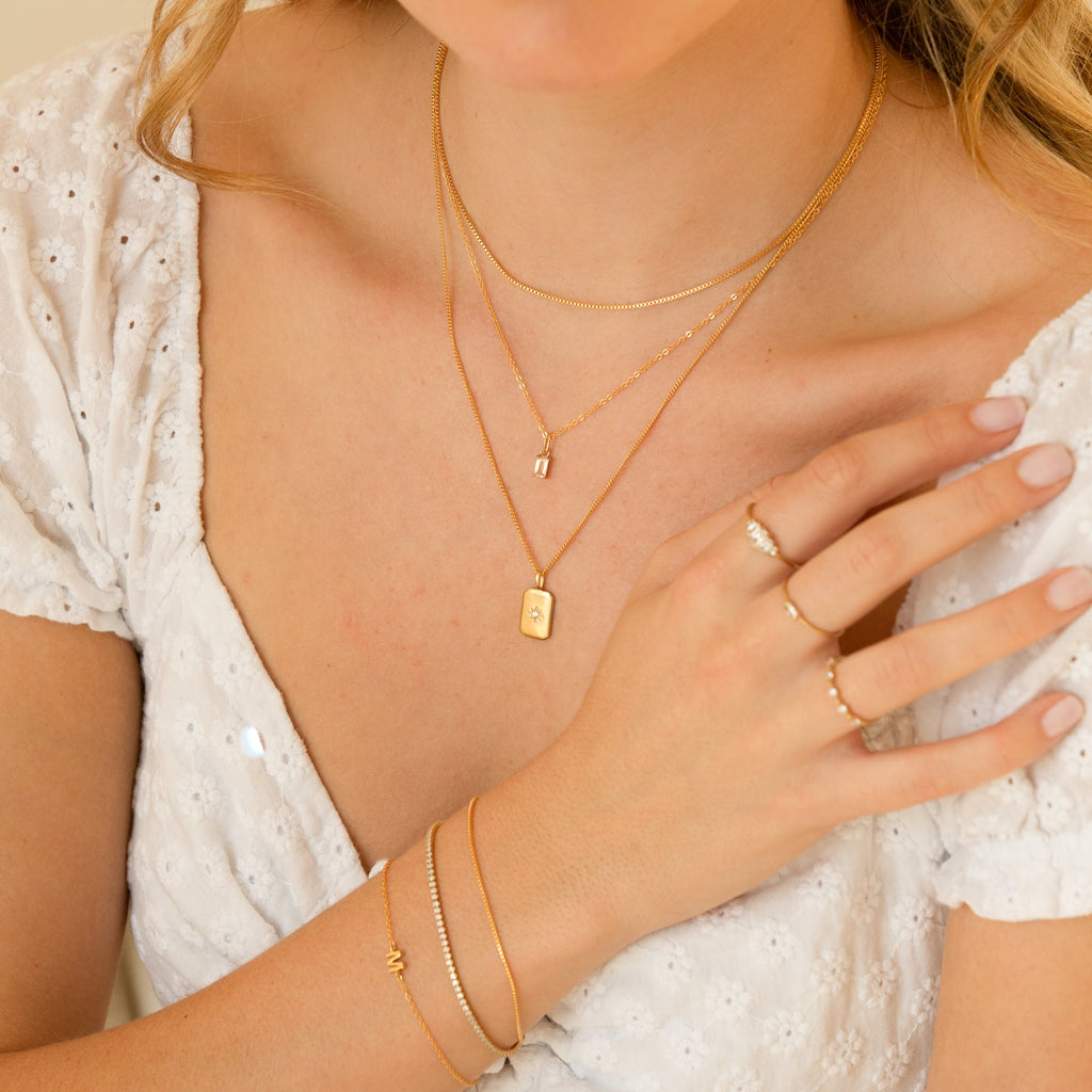 White Topaz Baguette Necklace