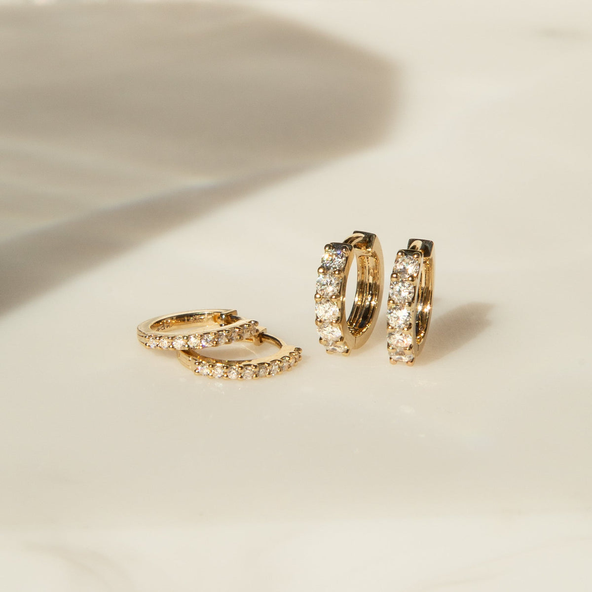 Diamond Huggie Hoop Earrings