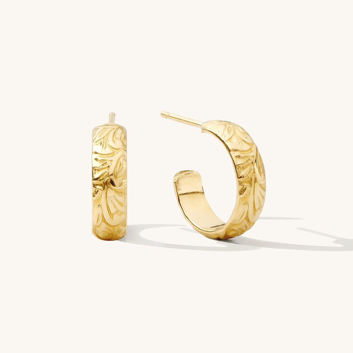Thick Flower Hoop Earrings