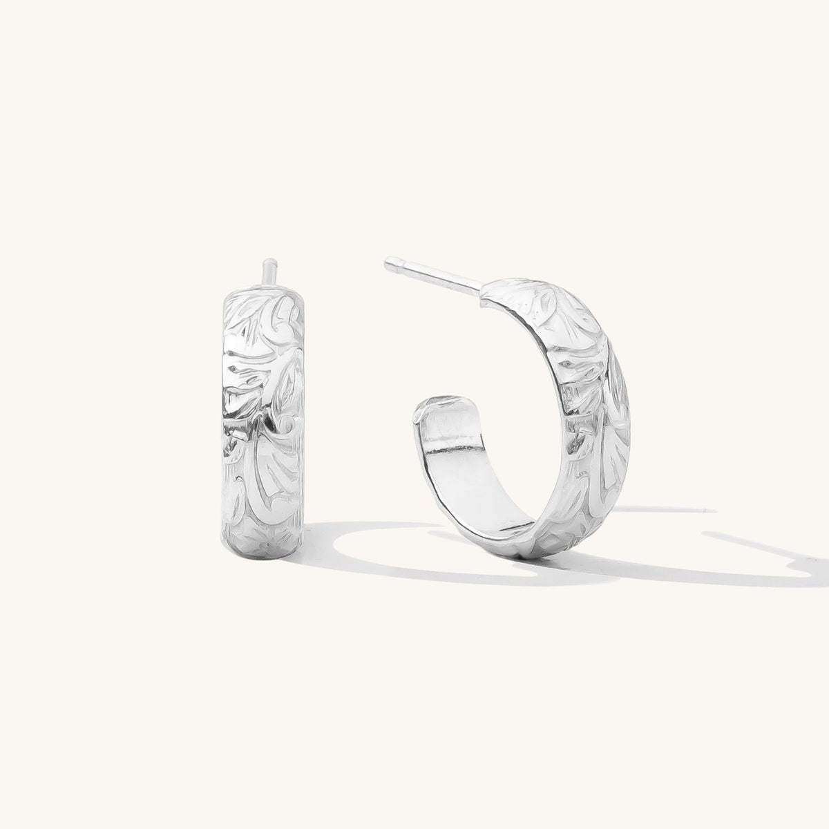 Thick Flower Hoop Earrings