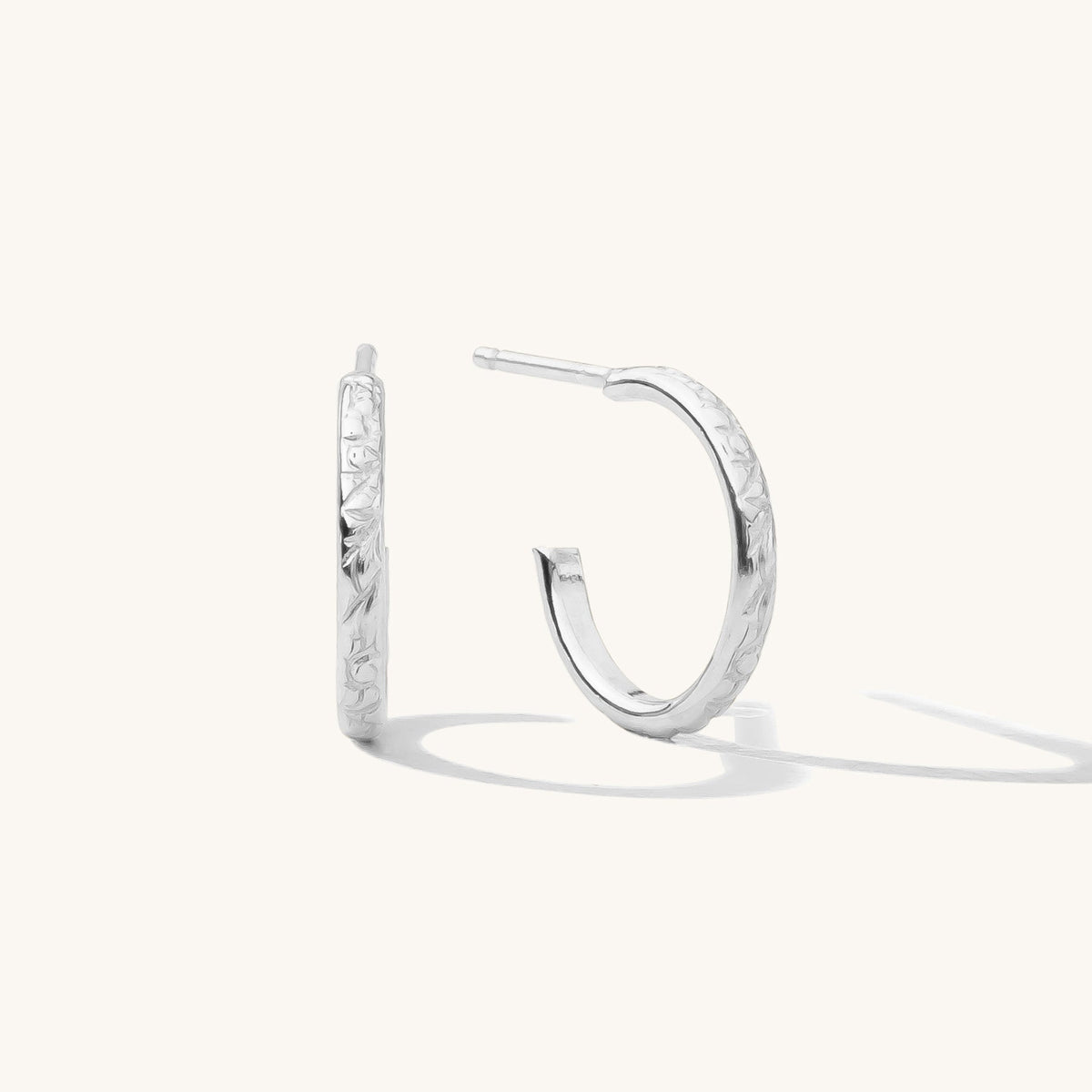 Thin Flower Hoop Earrings