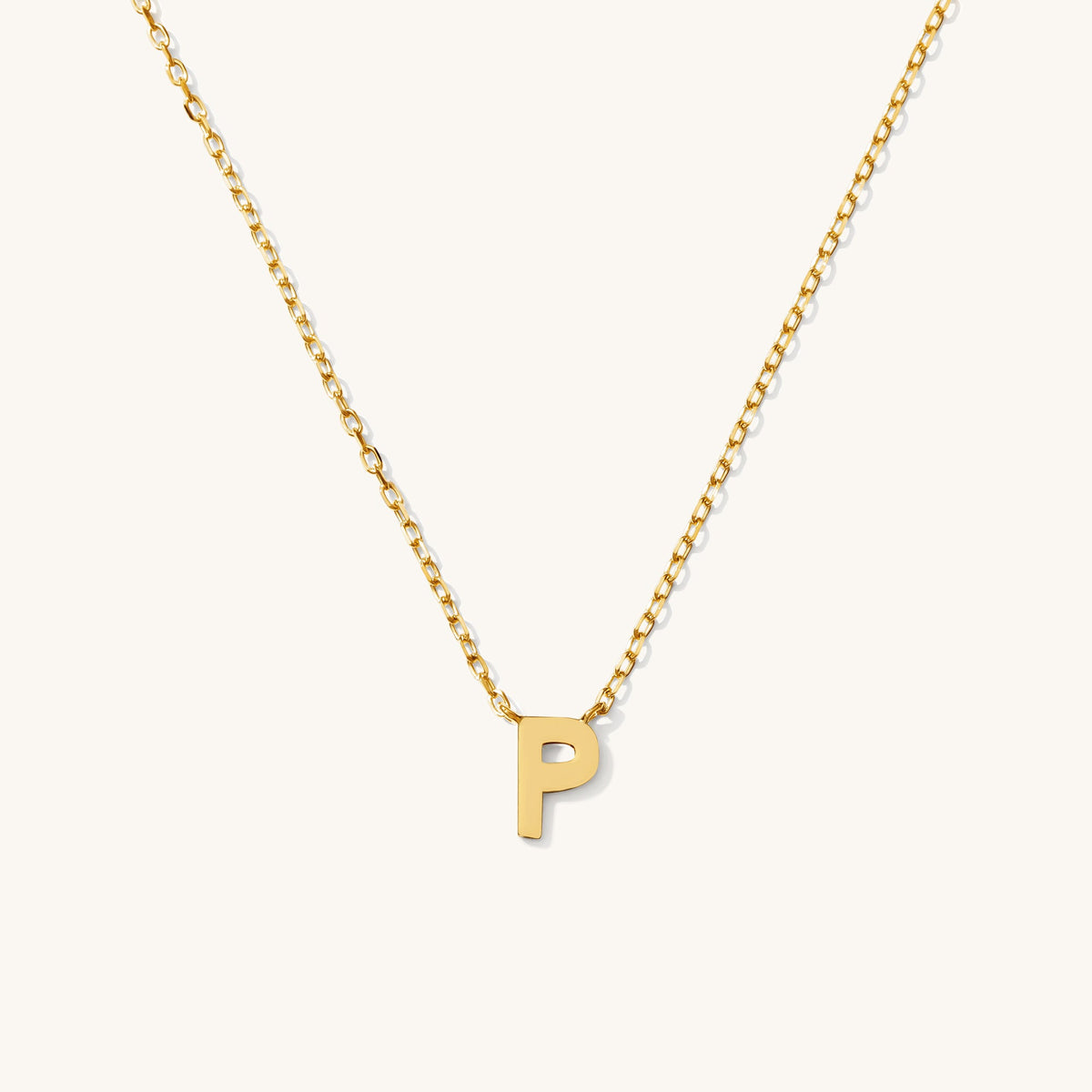 Tiny Initial Necklace - 14k Solid Gold