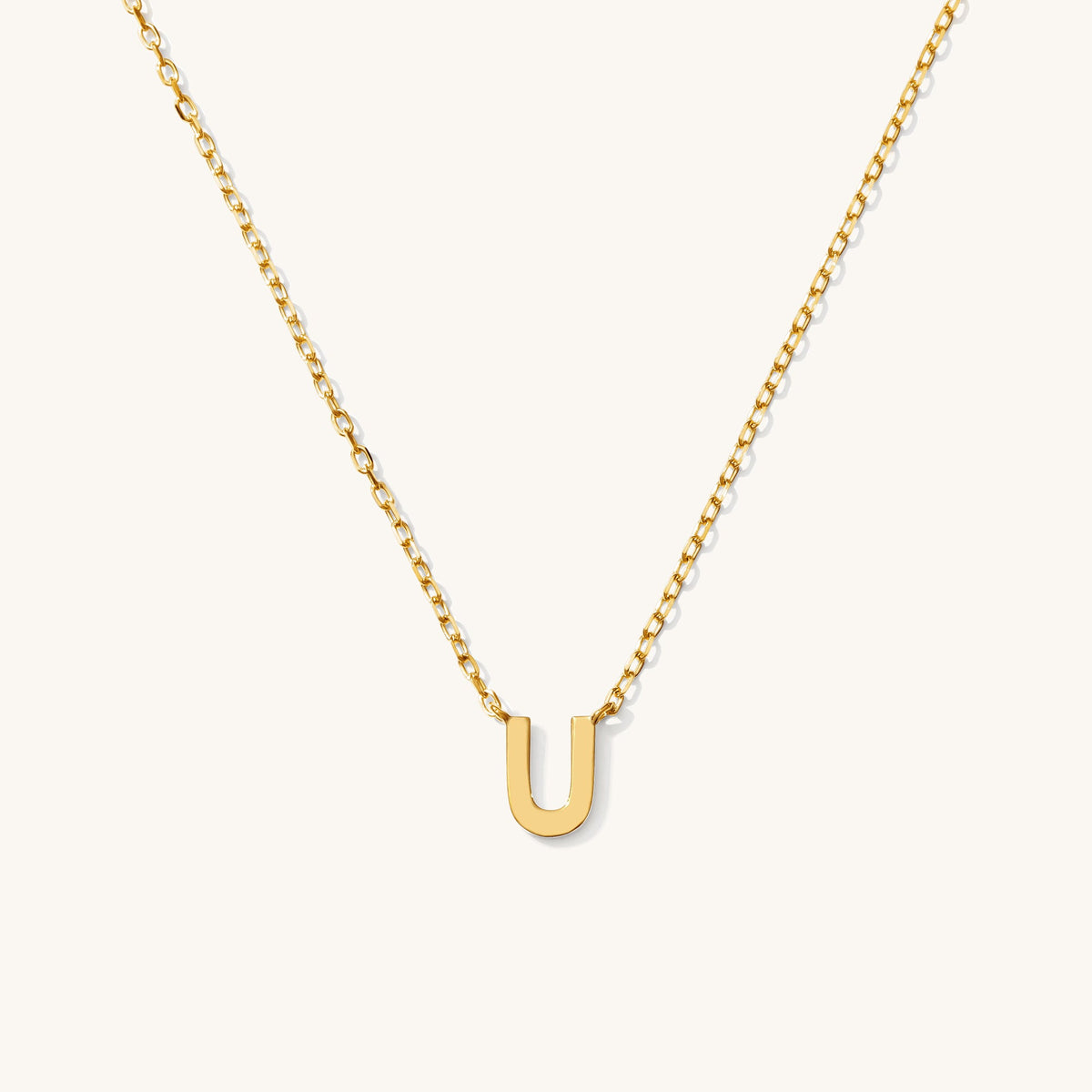 Tiny Initial Necklace - 14k Solid Gold