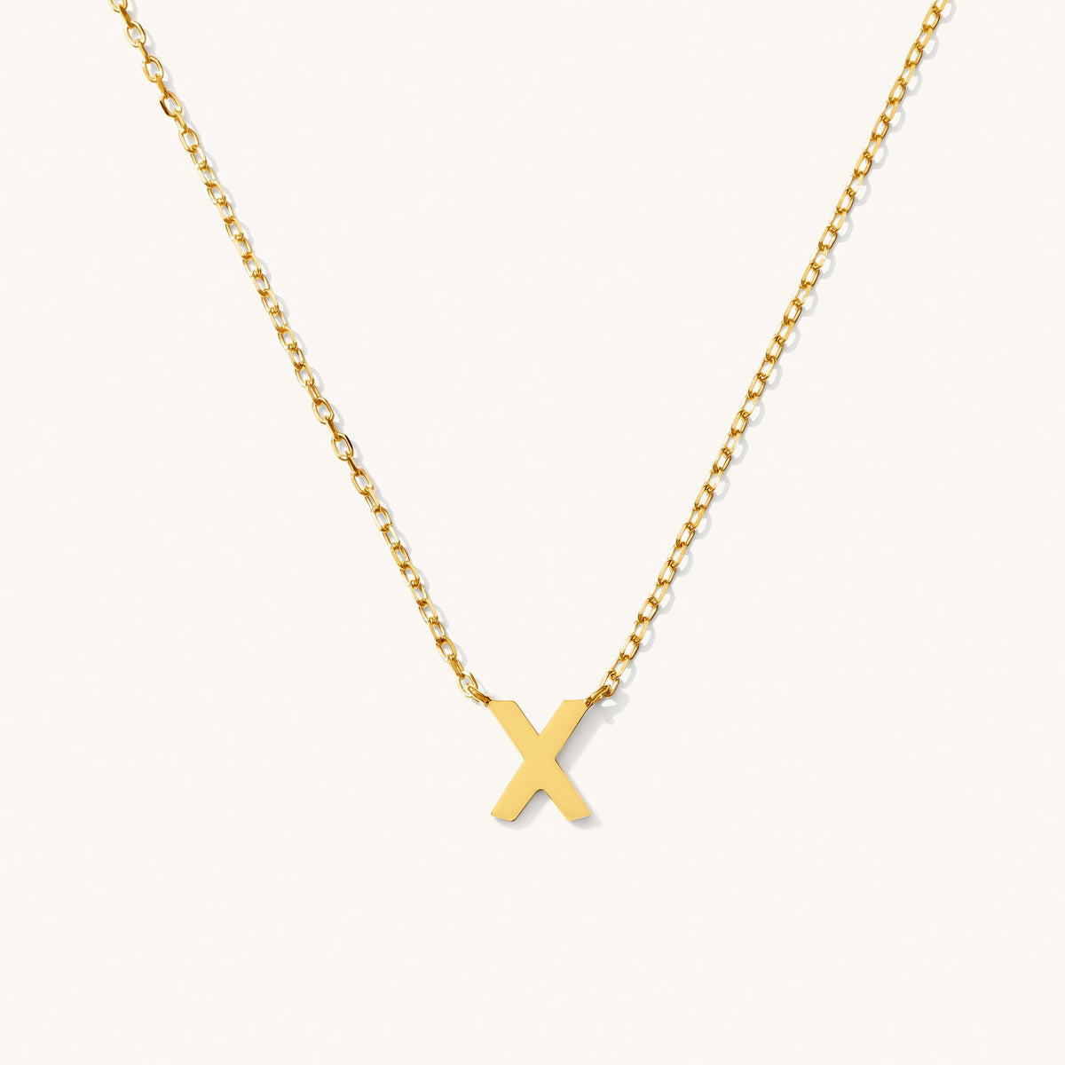 Tiny Initial Necklace - 14k Solid Gold
