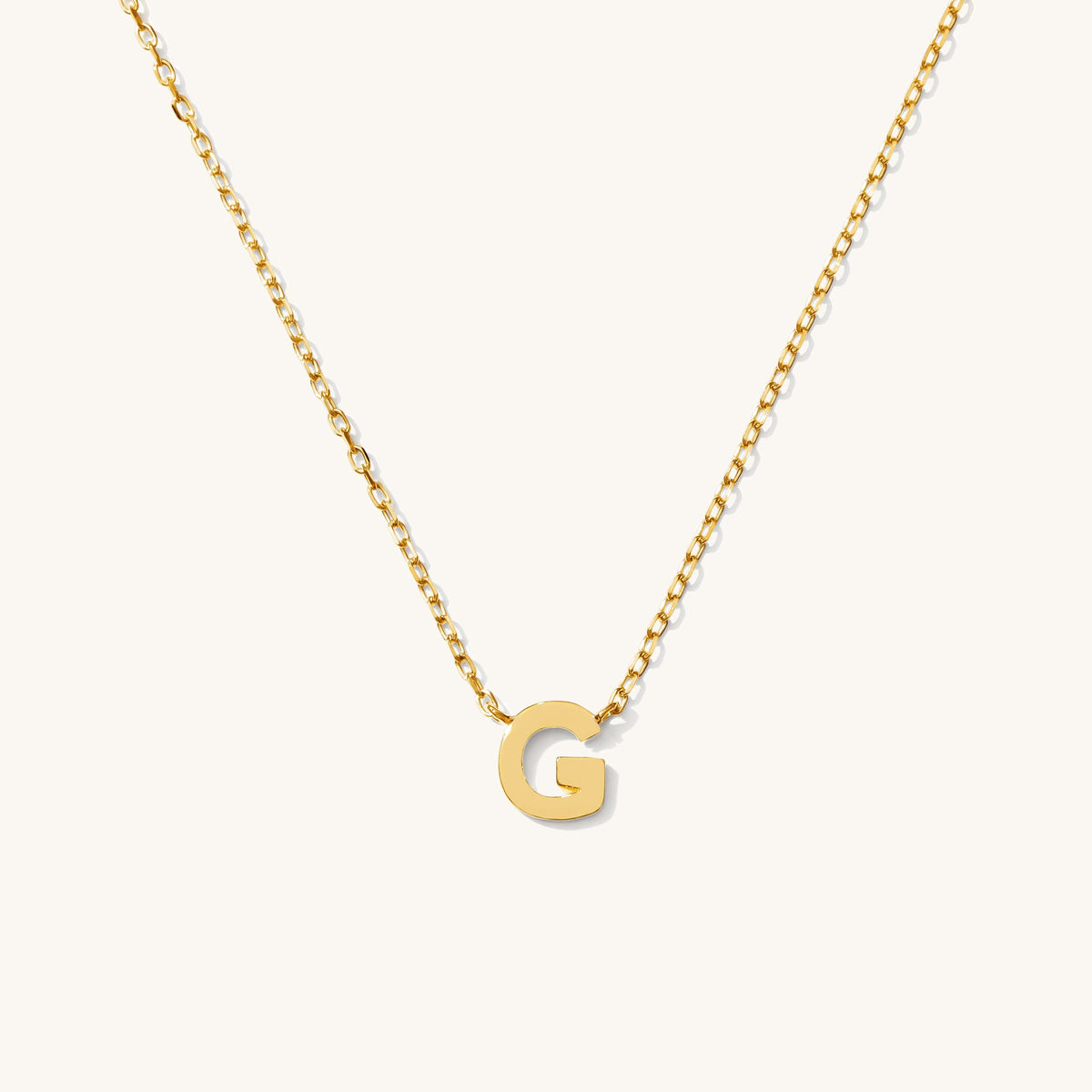 Tiny Initial Necklace - 14k Solid Gold