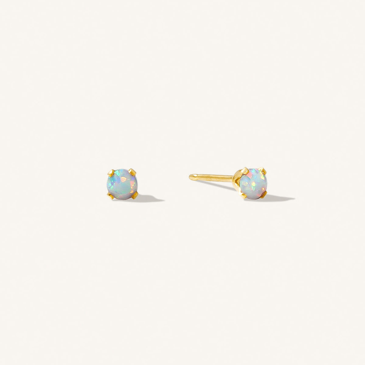 Tiny Opal Stud Earrings (October Birthstone)