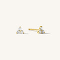 Triple CZ Stud Earrings