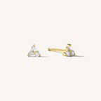 Triple CZ Stud Earrings